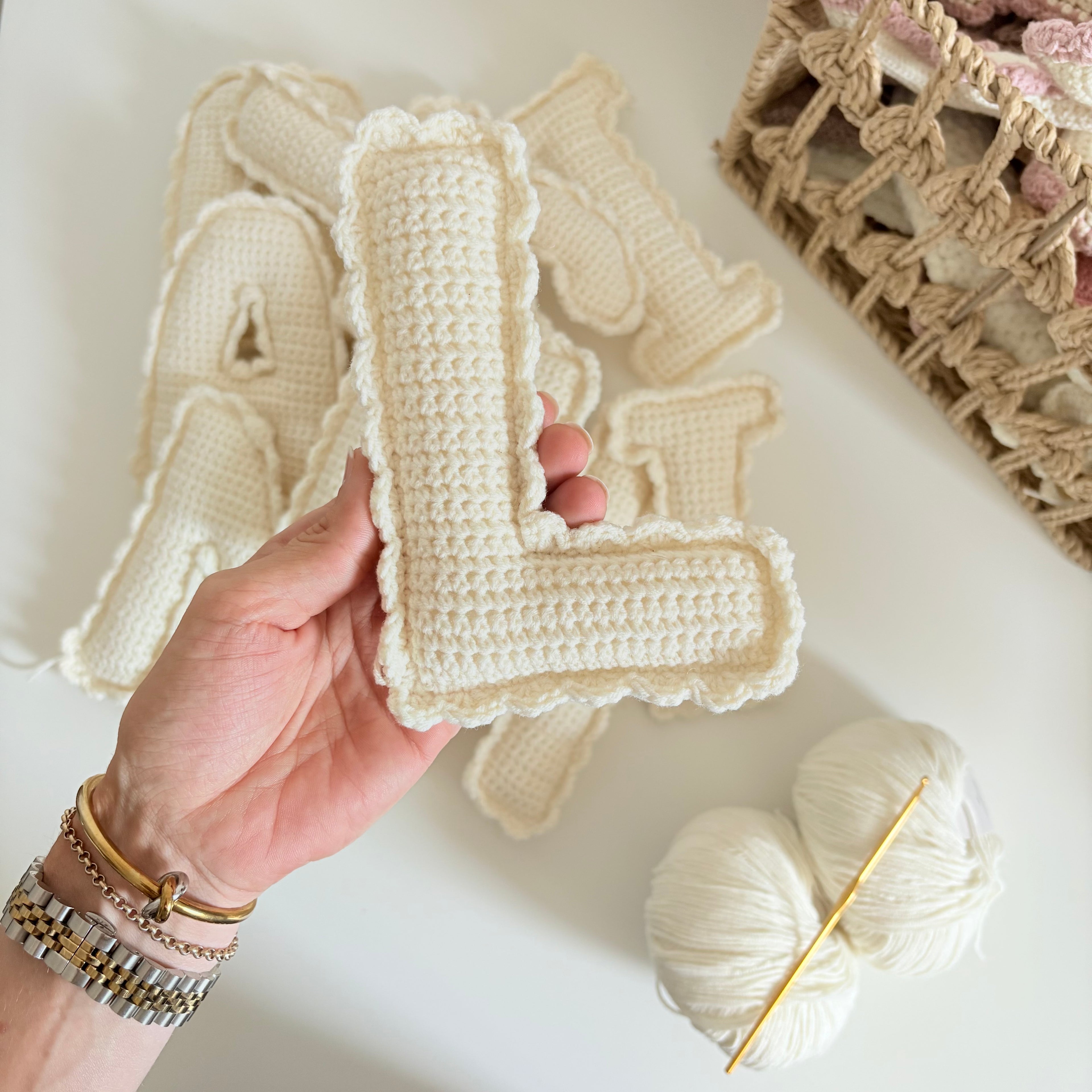 Crochet frill garland