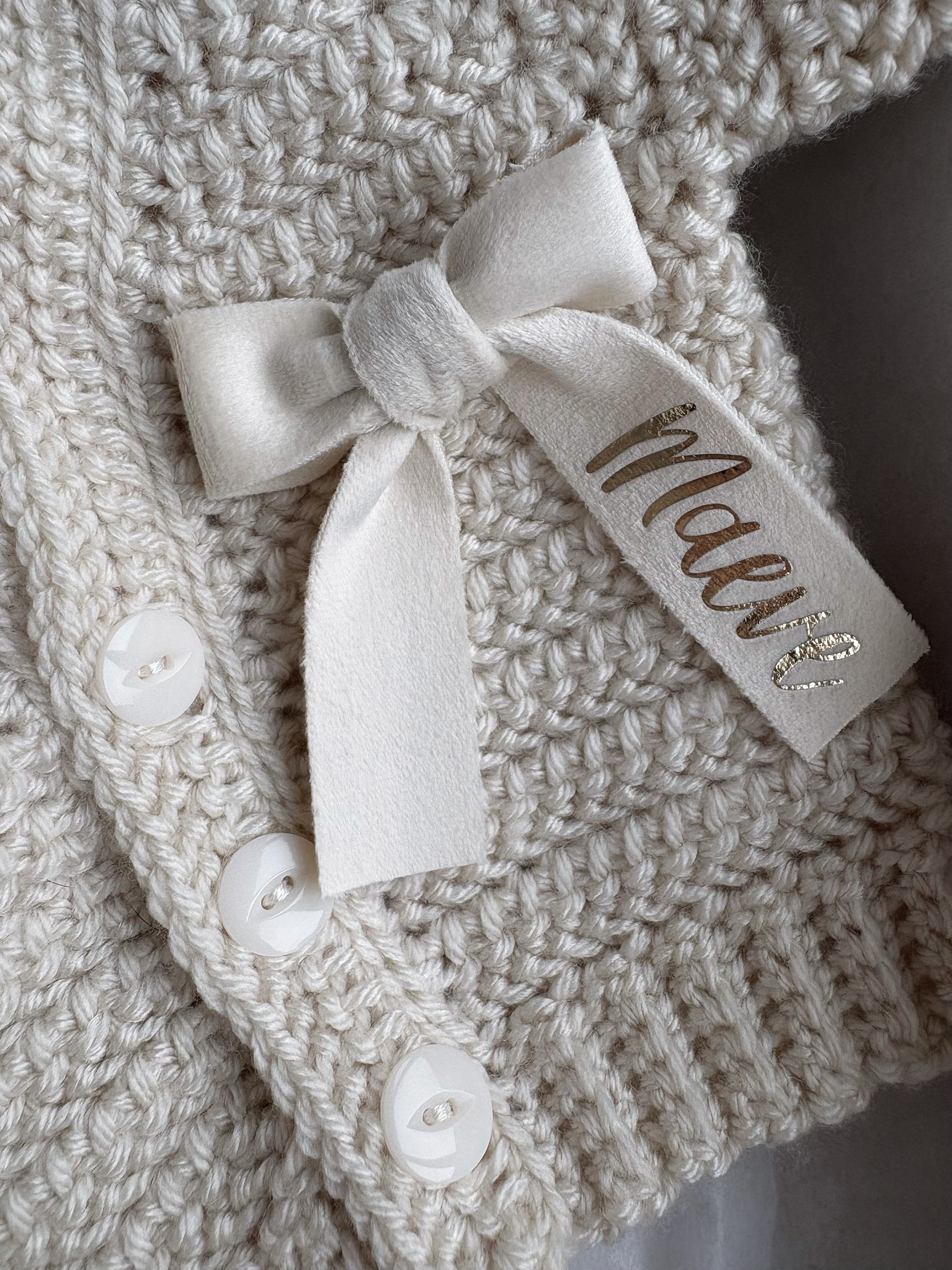 Crochet Cardigan - Bow detail