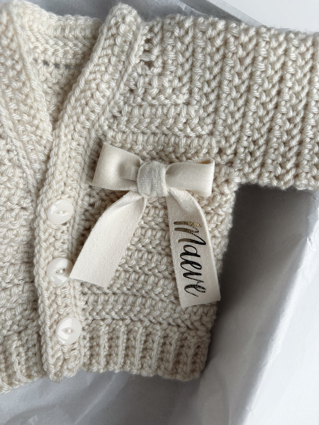 Crochet Cardigan - Bow detail