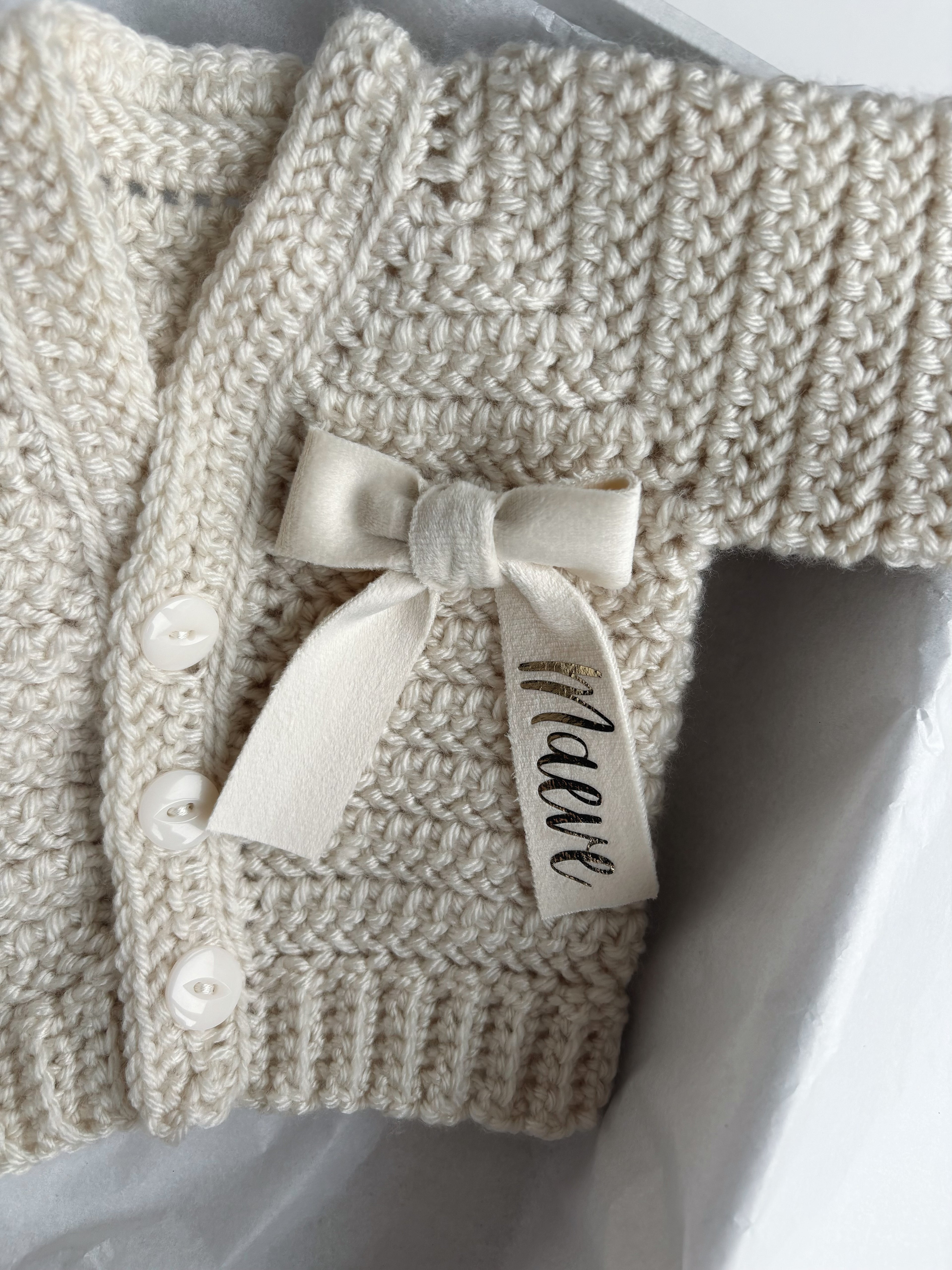 Crochet Cardigan - Bow detail
